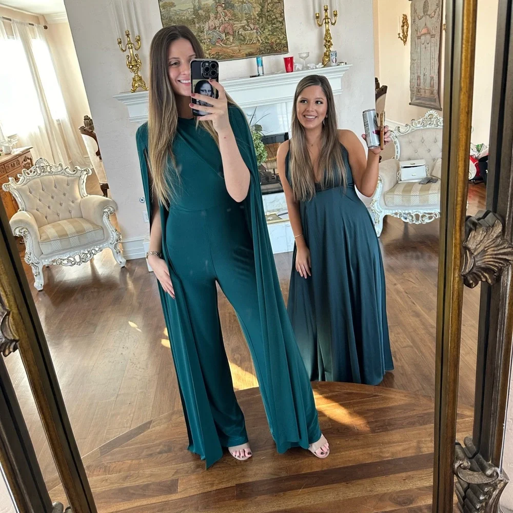 Club L London Teal Jumpsuit WORN ONCE FOR A WEDDING - Picture 2 of 2